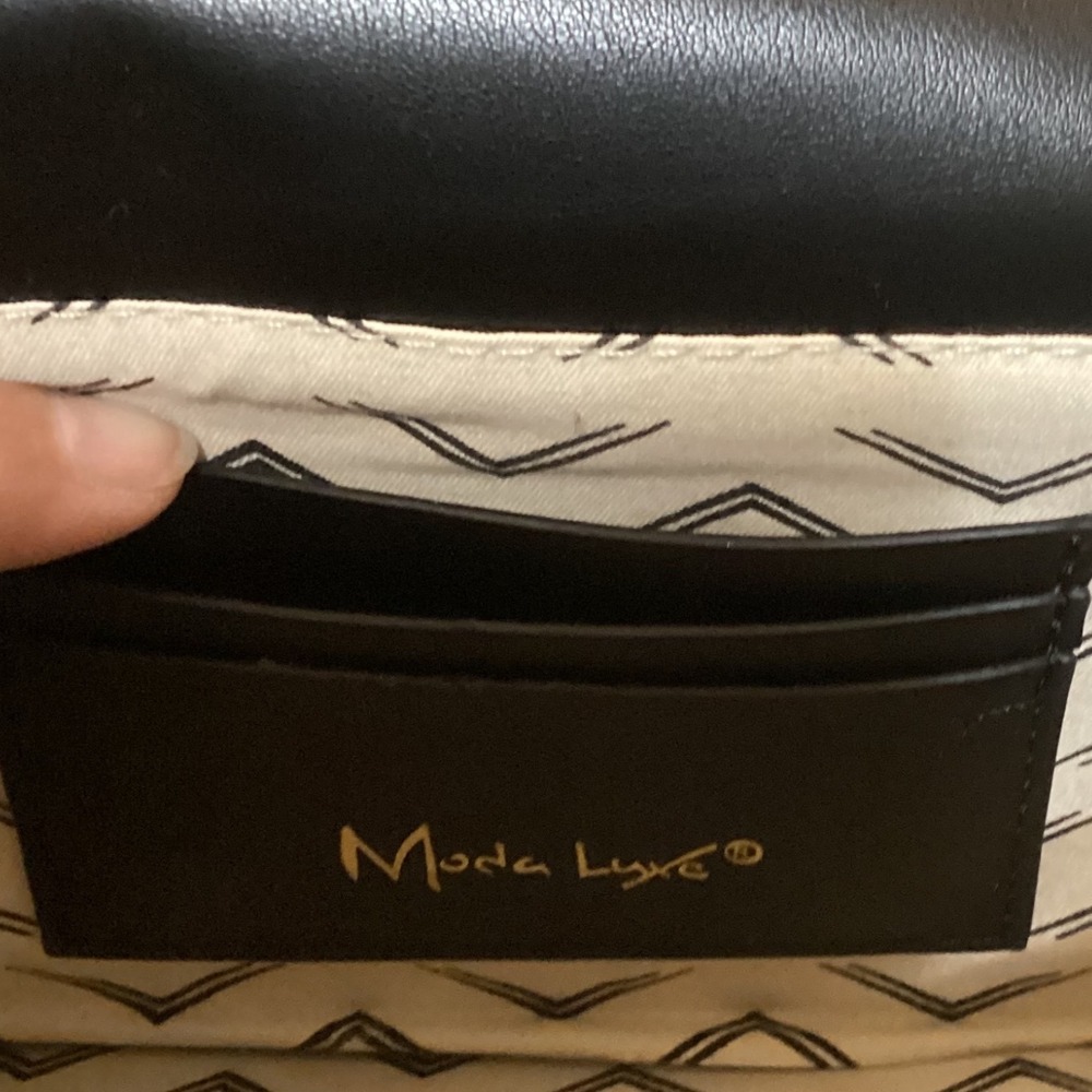 Moda Luxe Black Faux Leather Clutch Handbag Braided Top Handle Evening Bag - Picture 6 of 16